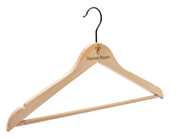Deacon Cross Solid Maple Hangers - Personalization Available