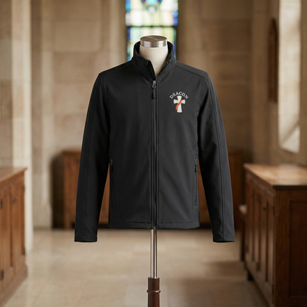Deacon Cross Embroidered Medium Weight Soft Shell Jacket