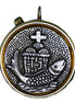 Fish & Loaves Pyx - 7 Host Pyx - with Ring for Neck Cord
