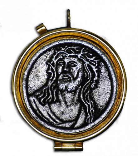 Christ Pyx - 7 Host Pyx - with Ring for Neck Cord