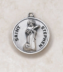 Sterling Silver Patron Saint Stephen Medal