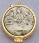 Alviti - Gift Quality - 7 host Pyx - Pewter Last Supper- High Polish w/ ring for neck cord - 2010G