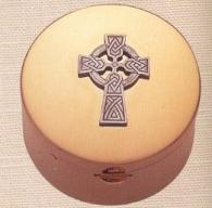 Alviti - Gift Quality - 20 host pyx - High Polish w/ Pewter Celtic Cross 