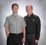 Beau Veste  Deacon Cross Embroidered Clergy ShirtShort SleeveTab Collar  - BLACK ONLY