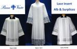 Beau Veste Surplices - Alb w/ Lace Inserts - Tailored for a Priest or a Minister