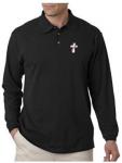 Beau Veste Deacon CrossLong Sleeve Polo ShirtKnit-style Pique Cotton Fabric