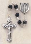 Creed Men's Black Onyx Oval Bead Rosary - 8 mm