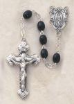 Creed Men's Black Wood Oval Bead Rosary - 7 x 5 mm