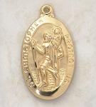 Creed 24kt Gold over Sterling Silver St. Christopher Medal - #VP8747 - w/24