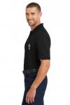 Port Authority EZCotton Polo DEACON CROSS EMBROIDEREDShort Sleeve Polo Shirt100% Pique Cotton-BLACKStandard Sizes 2
