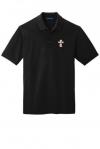 Port Authority EZCotton Polo DEACON CROSS EMBROIDEREDShort Sleeve Polo Shirt100% Pique Cotton-BLACKStandard Sizes 3