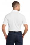 Port Authority EZCotton Polo DEACON CROSS EMBROIDEREDShort Sleeve Polo Shirt100% Pique Cotton-WHITEStandard Sizes 1
