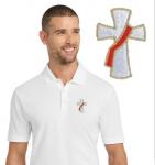Port Authority  EZCotton PoloDEACON CROSS EMBROIDEREDShort Sleeve Polo Shirt100% Pique CottonLarger 2XL & 3XL SizesBlack, Gray or White
