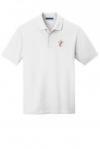 Port Authority EZCotton Polo DEACON CROSS EMBROIDEREDShort Sleeve Polo Shirt100% Pique Cotton-WHITEStandard Sizes 3