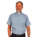 RJ Toomey  PLAIN GRAY Clergy Shirt#224 Short SleeveSummer Comfort Shirt65%poly-35%cotton blend