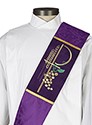 RJ Toomey Eucharistic Symbols Jacquard Deacon Stoles Only 1- Purple Left in-stock 1