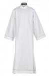 RJ Toomey - Augustinian Collection Eyelet Edged/Embroidered Cross w/ Velcro at shoulders 100% Polyester Front Wrap Alb - F3645