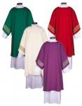 RJ Toomey Deacon Dalmatics San Damiano Collection SET OF FOUR  Main Liturgical Colors  includes matching inner stoles Red/Ivory/Purple/Green