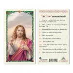 HC9-235E Quality Holy Cards (Milan, Italy) - Sacred Heart of Jesus/Ten Commandments -  Sold by 25/PKG