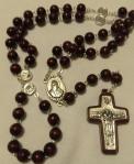Men's Rosary - Sts. John Paul II & John XXIII - 8mm Brown Wood Beads - R1086PJP