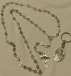 Men's Rosary -  Pope Francis 8mm Metal Beads Rosary & Key Chain - R1120PF