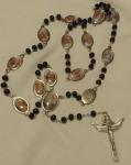 Men's Black Bead Rosary/Chaplet - Stations of the Cross -  (Made in Italy) - R913BK