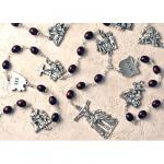 Men's Wood Bead Rosary/Chaplet - Via Crucis/Stations of the Cross -  (Made in Italy) - R991BR