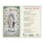 HC9-056E Quality Holy Cards (Milan, Italy) - Our Lady of Lourdes w/mysteries of the Rosary - Sold by 25 per PKG