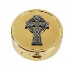 Sudbury Brass Ministerial Quality Silver Plate Celtic Cross Design - Medium Size Pyx # B3422 - holds 10 hosts