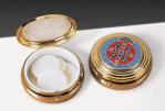 Sudbury Brass Ministerial Quality Pyx - St. Benedict Enameled Lid - # PC994 - holds 10 hosts