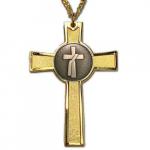 NEW ITEM!Deacon Cross Pendant with Pewter Medallion and 28