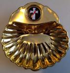 Deacon Cross Medallion 14kt Gold Plated  Baptismal ShellA great Ordination Gift !
