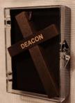 Olive Wood Laser Engraved 'DEACON'Cross Pendant on 24