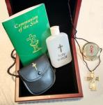 Deacon Communion Deluxe Set w/ Cherrywood Keepsake Box for Hospital and Home Visits Great Ordination Gift!
