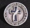 Permanent Diaconate Pewter Keepsake Medallion Disc - dark green enamel stole
